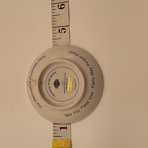 HARLEY-DAVIDSON 1998 Limited Edition Mini Plate Ornament "Wishing with Santa" - Picture 7 of 11